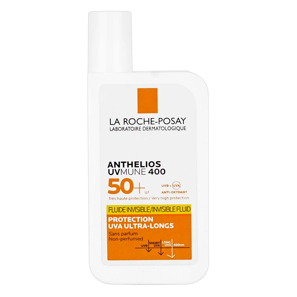 La-Roche-Posay-Anthelios-Uvmune-400-Invisible-Fluid-Spf50 فلوئید ضد آفتاب بی رنگ لاروش پوزای SPF50 مدل آنتیلیوس انواع پوست
